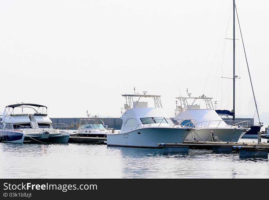 Luxury yacht in the marina,which taken in china