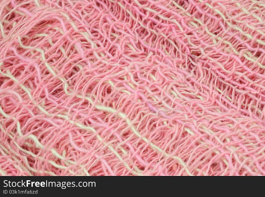 Pink  fabrics yarn.