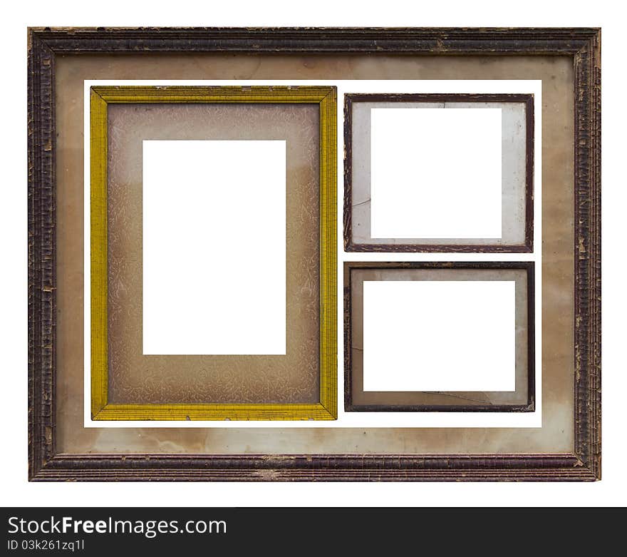 Old wooden picture frame keep it long time almost close to colla. Old wooden picture frame keep it long time almost close to colla.