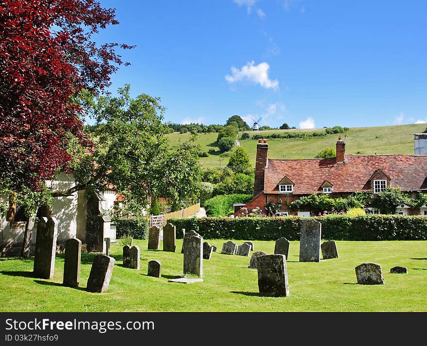 An Oxfordshire Village from the Churchyard