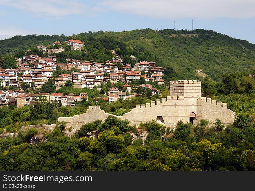 Tzarevetz and  Veliko Tarnovo city in Bulgaria. Tzarevetz and  Veliko Tarnovo city in Bulgaria