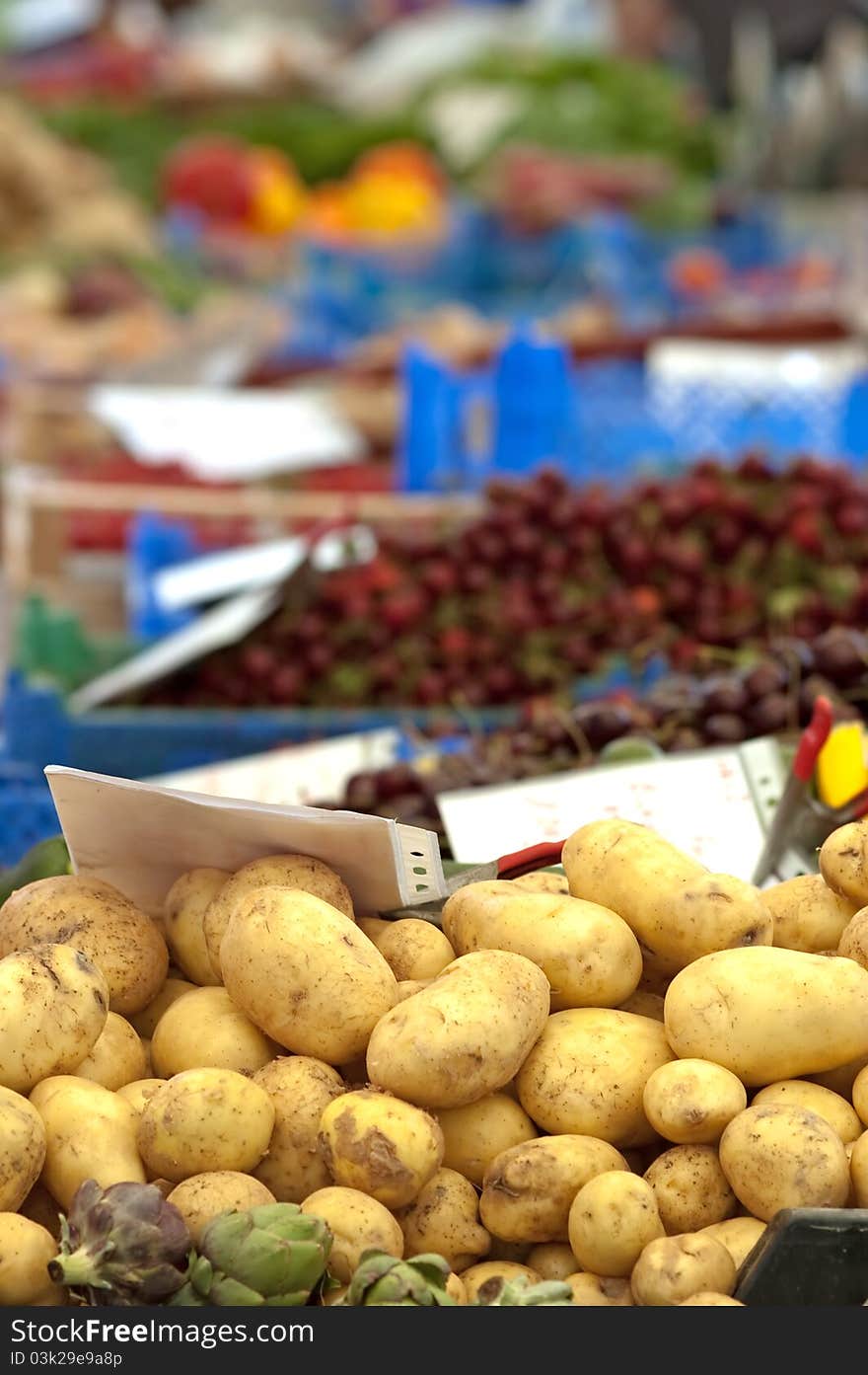 Fresh Potatoes At The Local Market