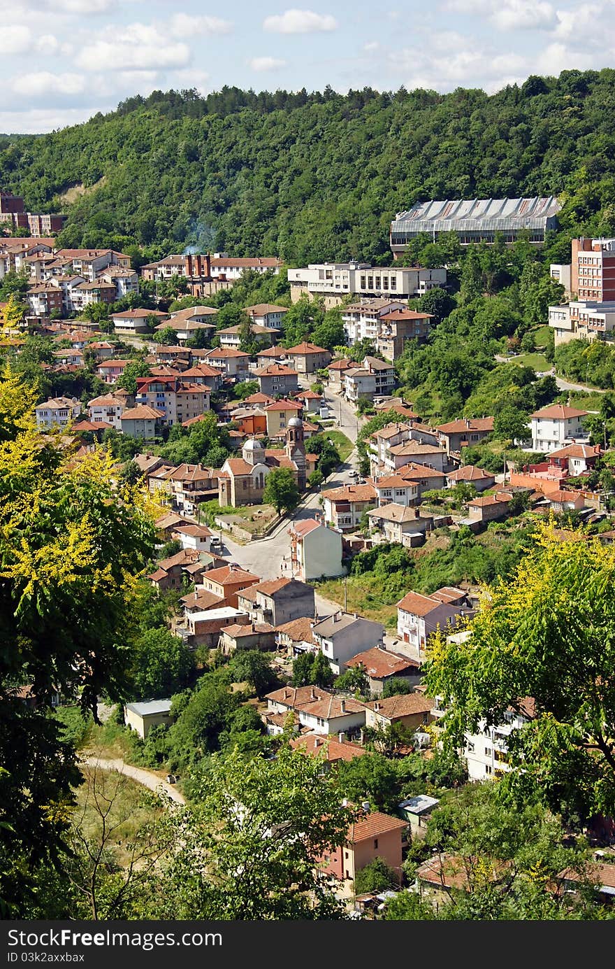 Trapezista view of Veliko Tarnovo former capital of Bulgaria