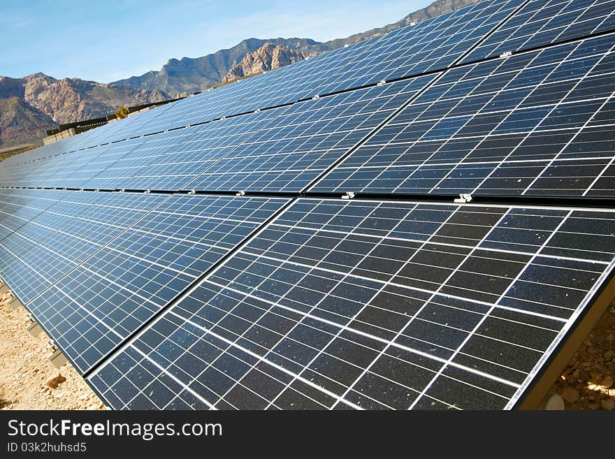 Solar panels in the Mojave Desert.