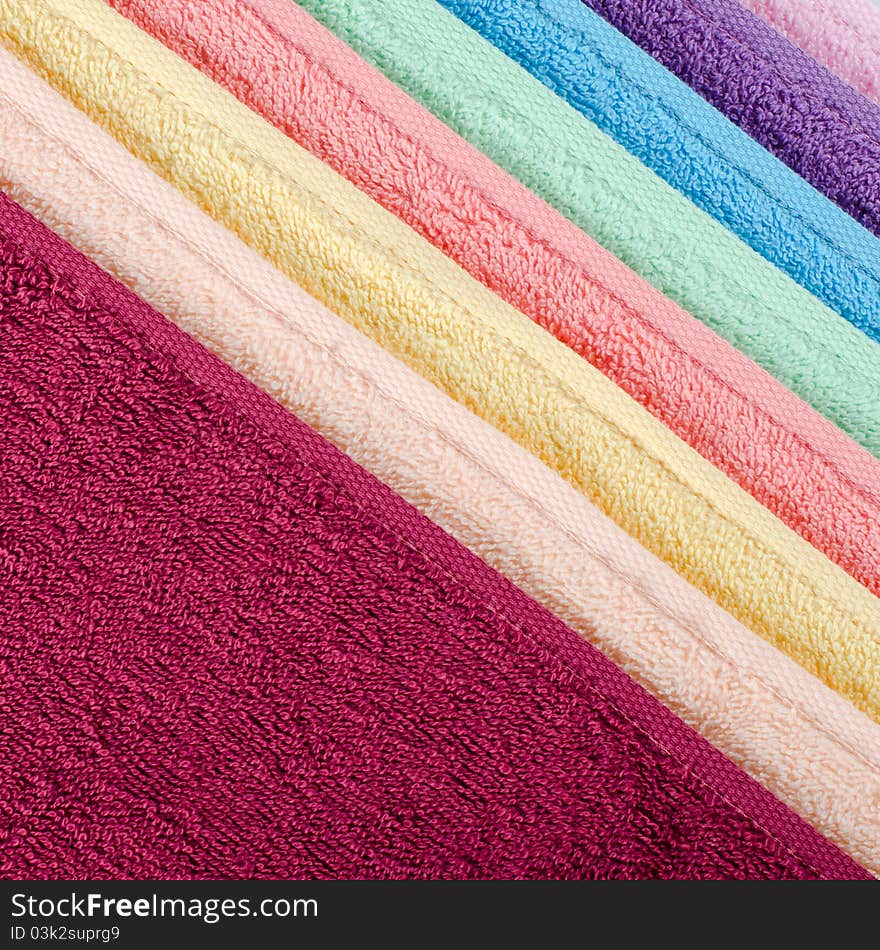 The combined colour towels as a background