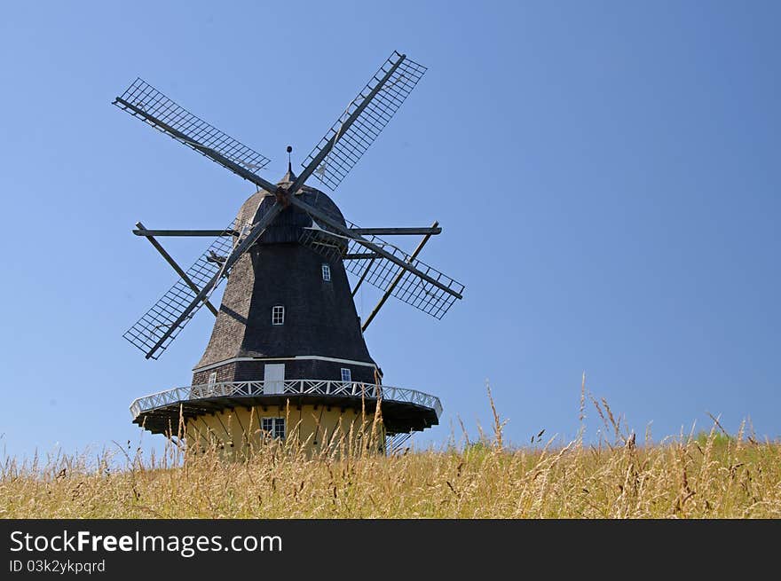 Dutch windmill placed in Denmark. Mill was build in 1852.