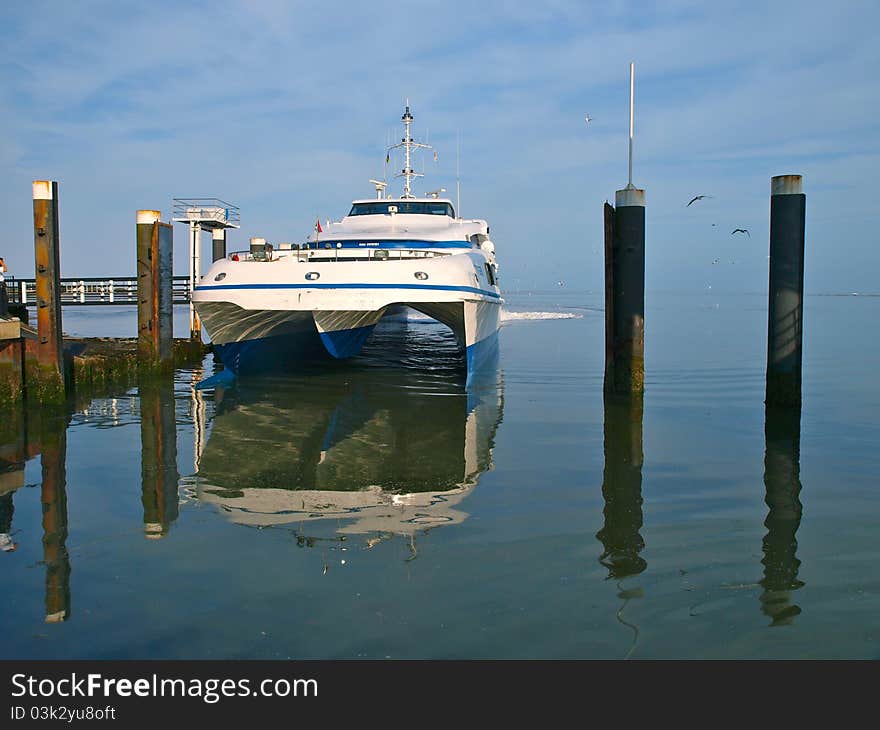 Sea ferry on calm sea