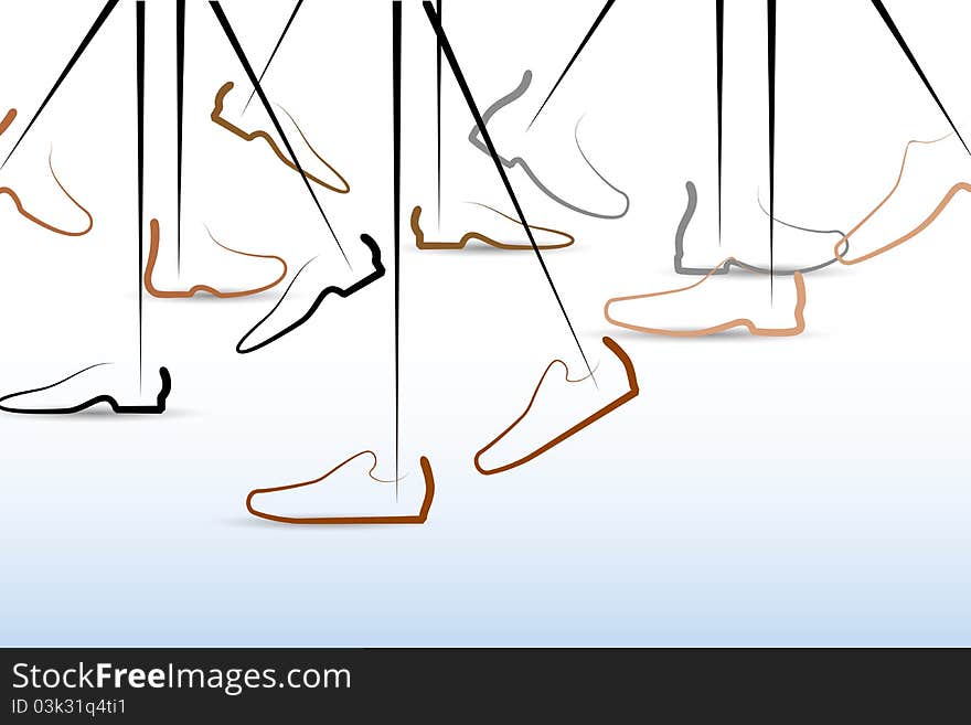 Illustration of group of man walkingon street. Illustration of group of man walkingon street