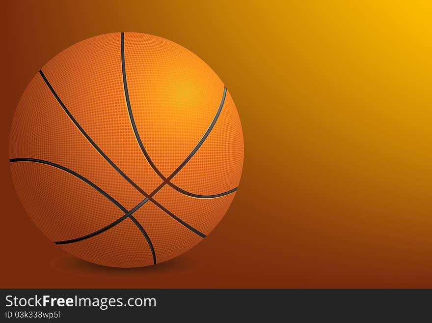 Illustration of detail basketball on abstract background