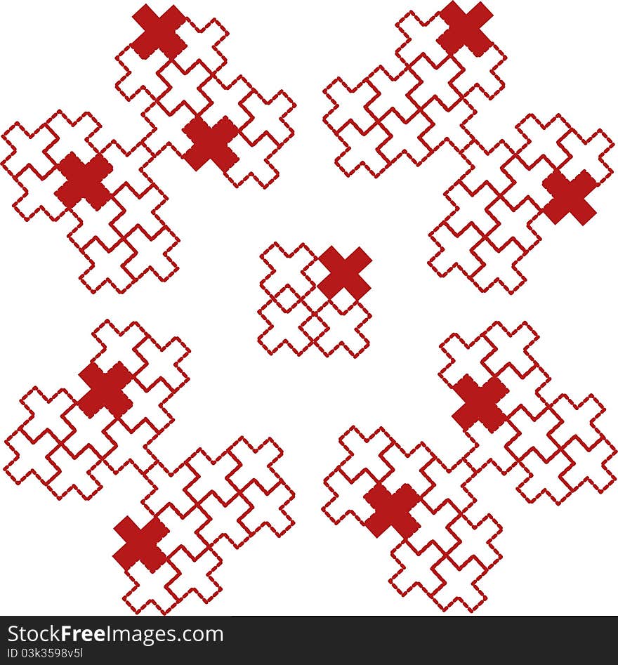 Pattern made out of crosses/X to give it a cross stitch feel