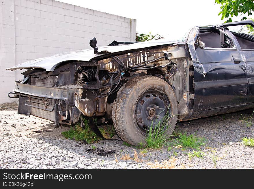 A victim of an monster truck. A victim of an monster truck.