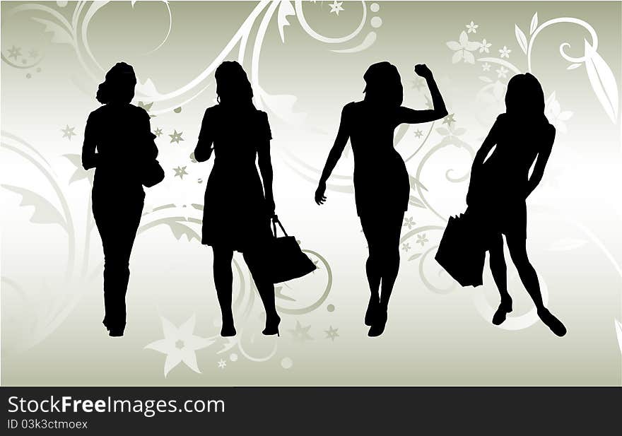 4 Girls Silhouettes