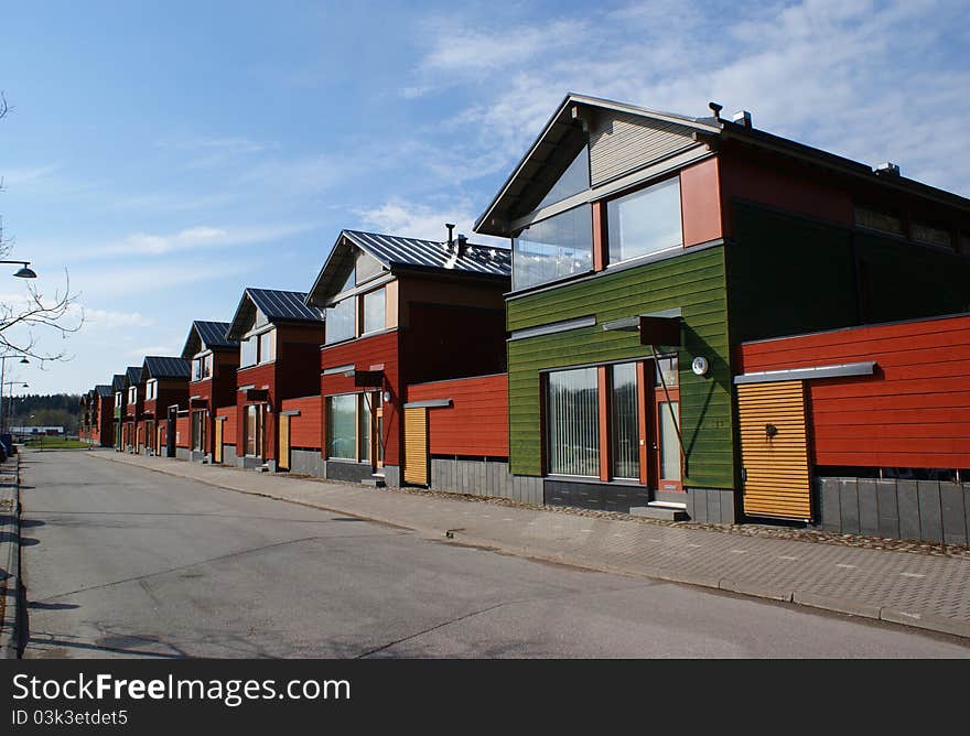 Cottage building, city street, life in suburb, conceptual quarter. Cottage building, city street, life in suburb, conceptual quarter