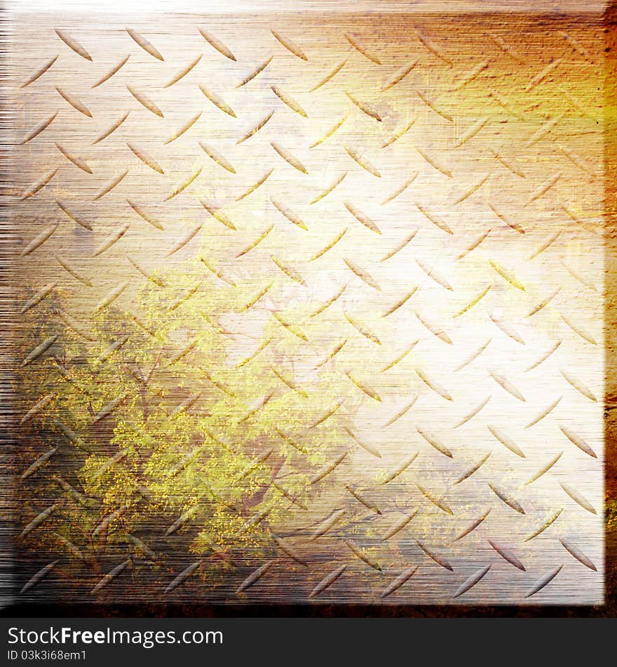 Raster grunge background with metal texture