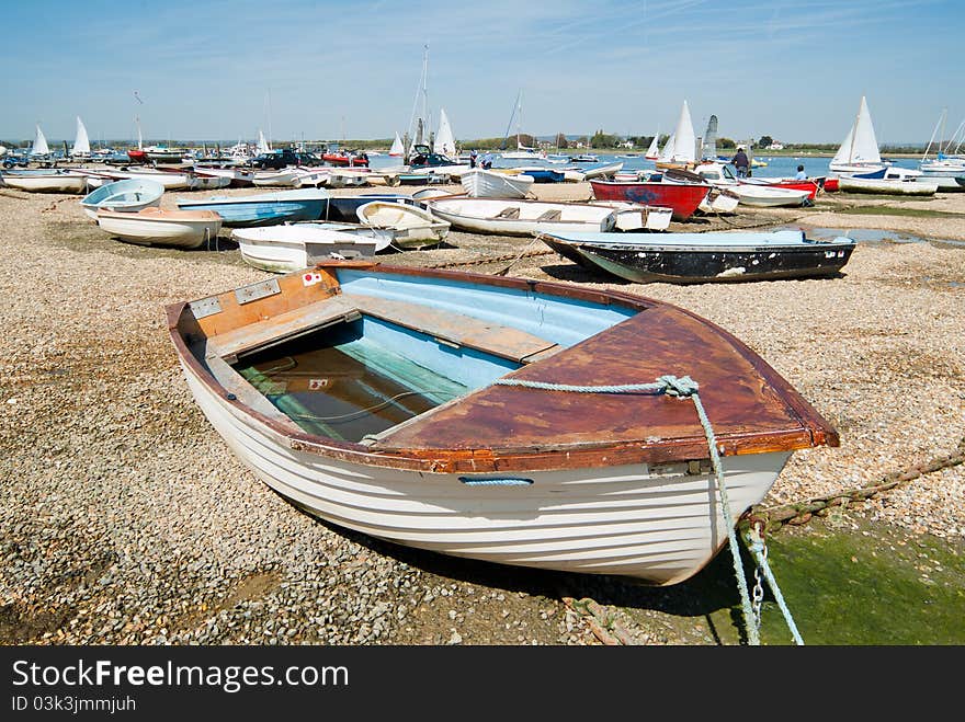 Boats In A Bay At Low Tide