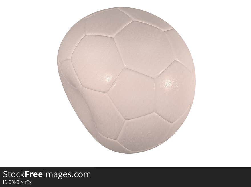 Deflated flat soccer ball concept image render. Deflated flat soccer ball concept image render