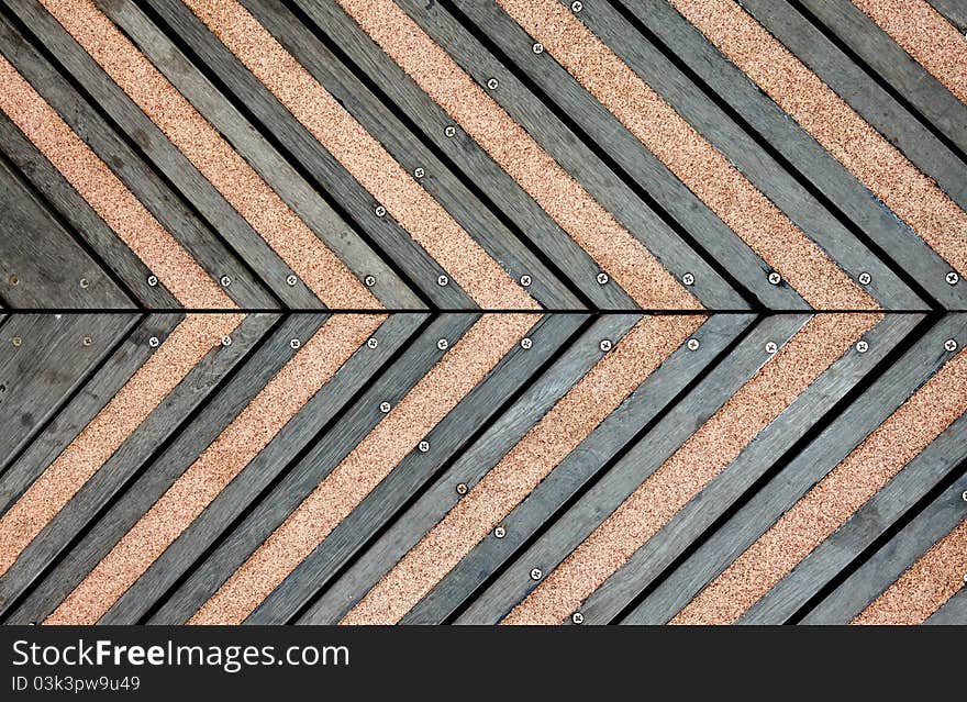 Pattern of wooden walk way