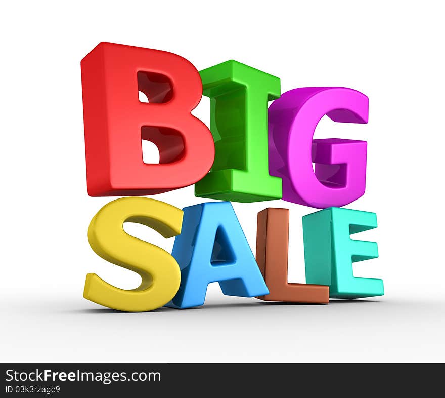 Big sale - 3d render on the white background