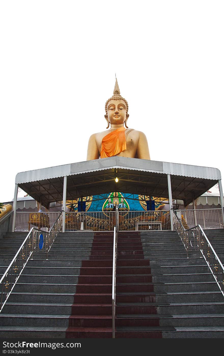 The big buddha statue sitting outdoor at Lanna temple, Pathumtani Thailand. The big buddha statue sitting outdoor at Lanna temple, Pathumtani Thailand