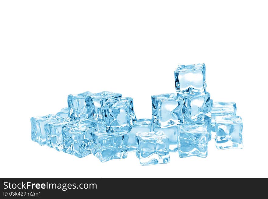 Ice cubes isolated on a white background