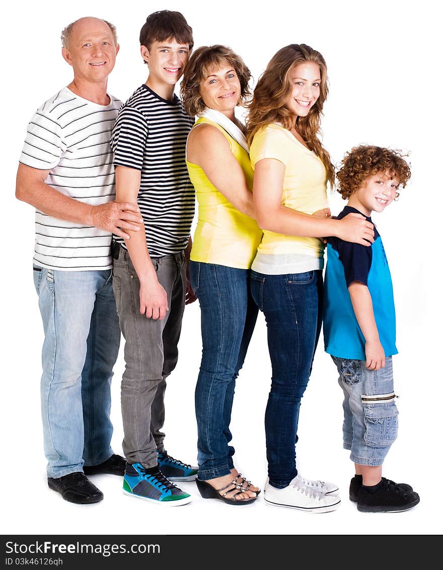 Attractive, happy caucasian american family