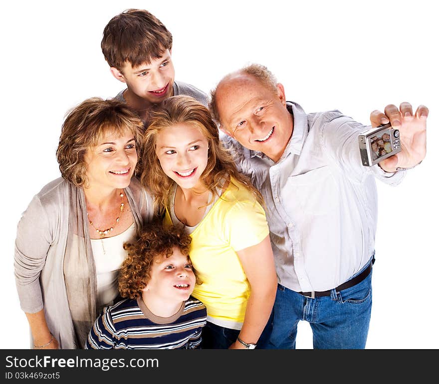 Family Together Taking Self-portrait