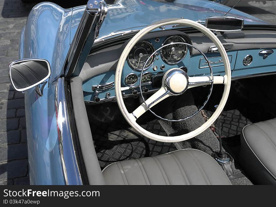 Interior of an old car Mercedes. Interior of an old car Mercedes.