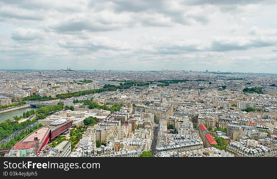 Panorama of Paris from the bird's-eye view