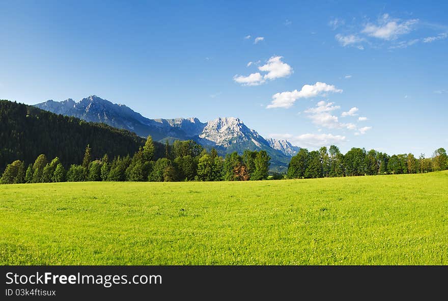 Wilder Kaiser mountains in Tirol, panoramic view, Austria