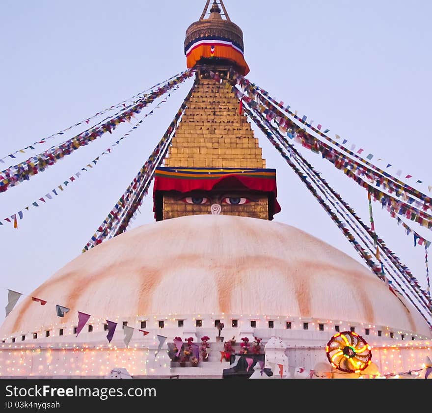 Boudhanath Stupa In Kathmandu , Nepal