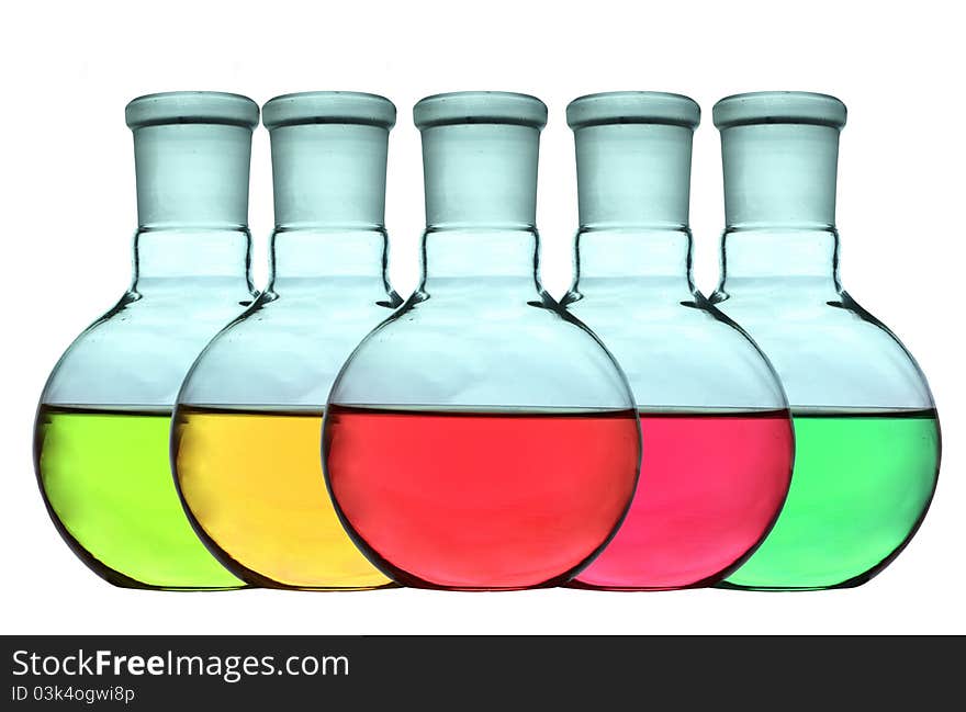 Liquid Colorful Of Laboratory Glassware