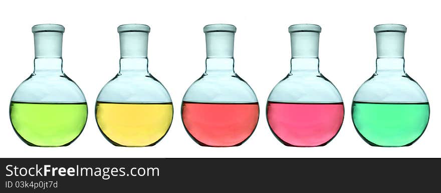 Liquid colorful of Laboratory glassware