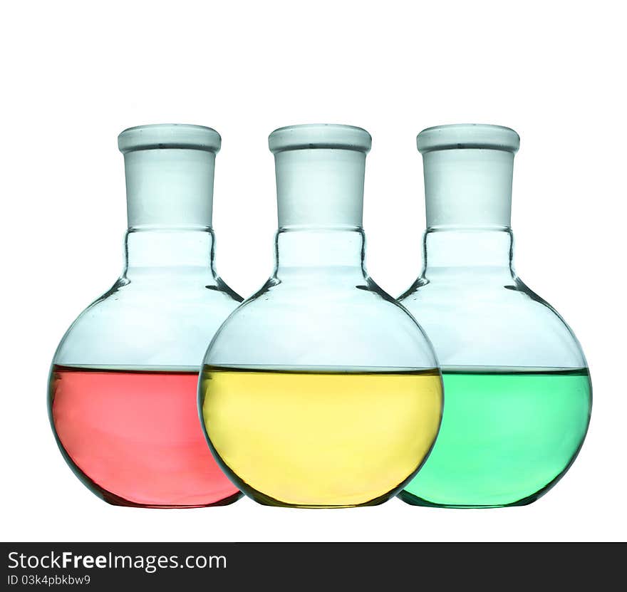 Liquid Colorful Of Laboratory Glassware