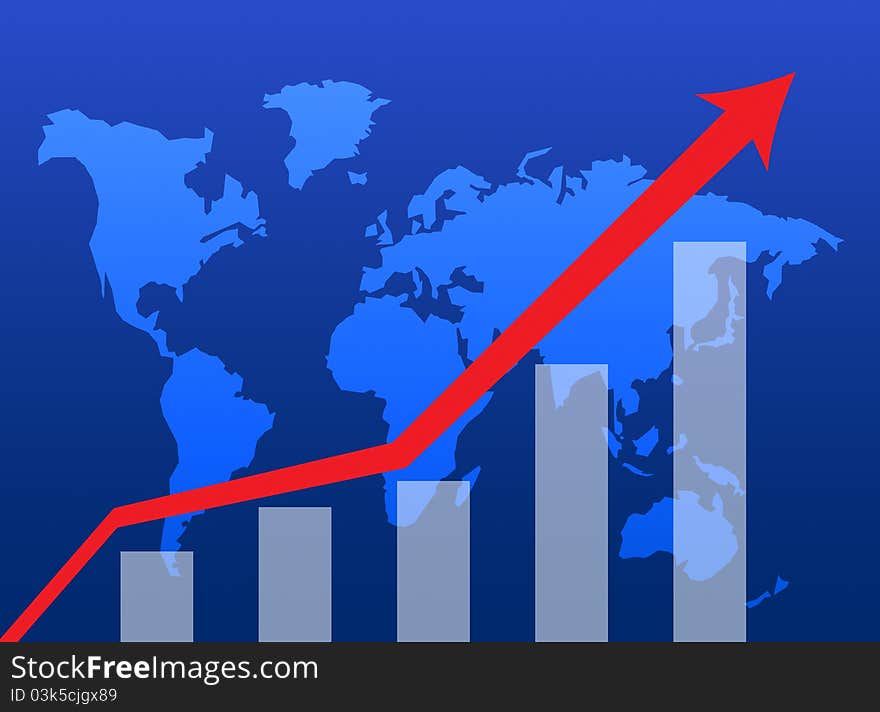 Business graph success chart data