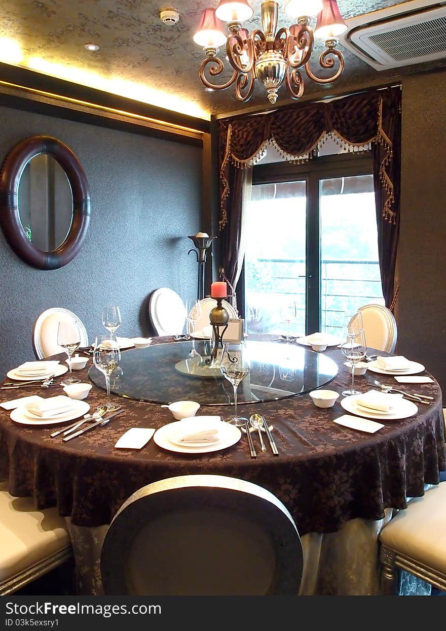 Table and chairs of luxury chinese restaurant. Table and chairs of luxury chinese restaurant.