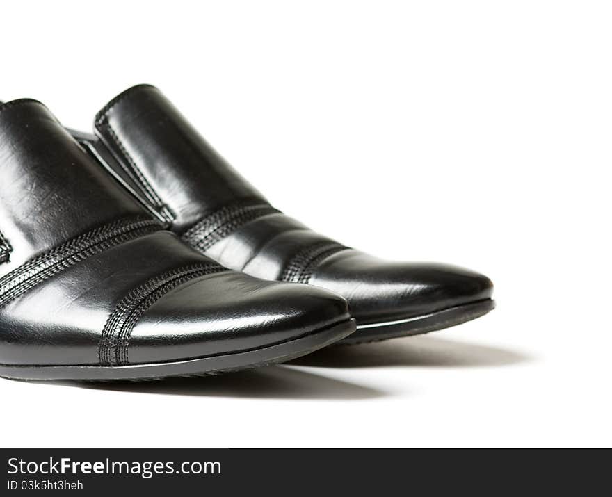 Black shoes isolated on the white background