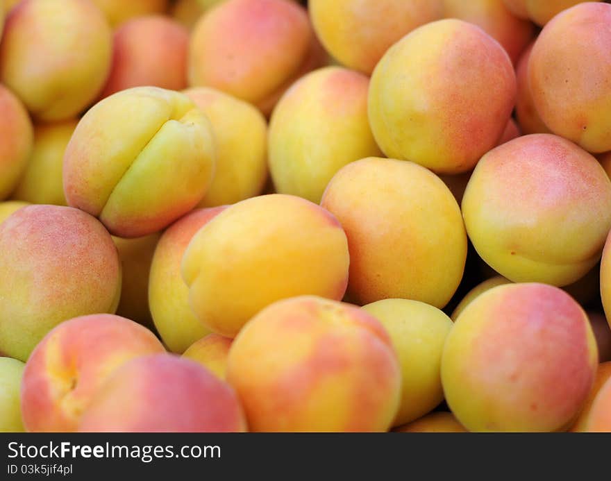 Delicious apricots are in the market