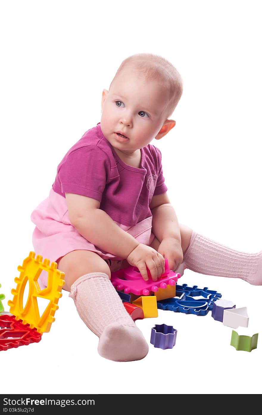 Little Girl Playing With Toy