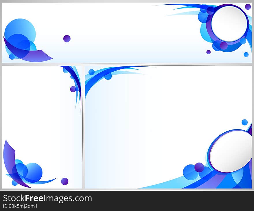 Vector of Blue abstract business set