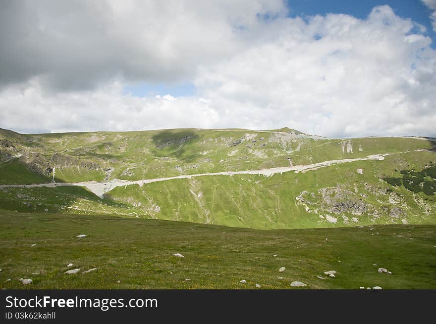 Highest road in Romania over the Carpathian mountains. Highest road in Romania over the Carpathian mountains