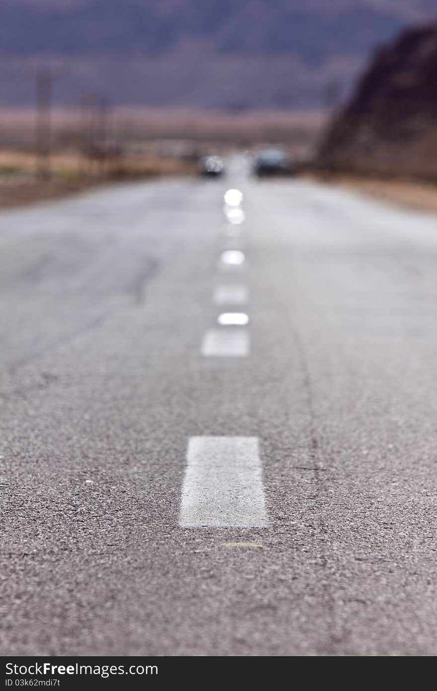 Highway with road marking