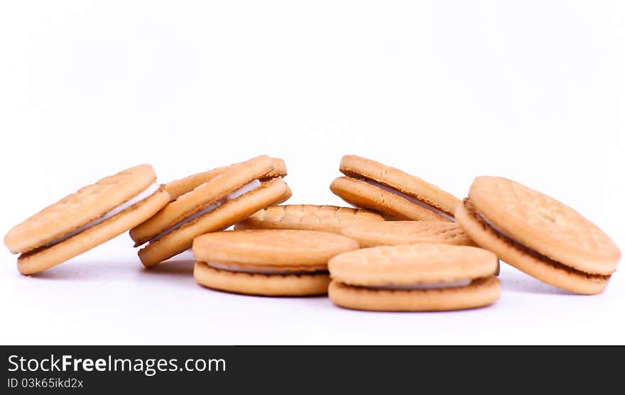 Cookies on white background