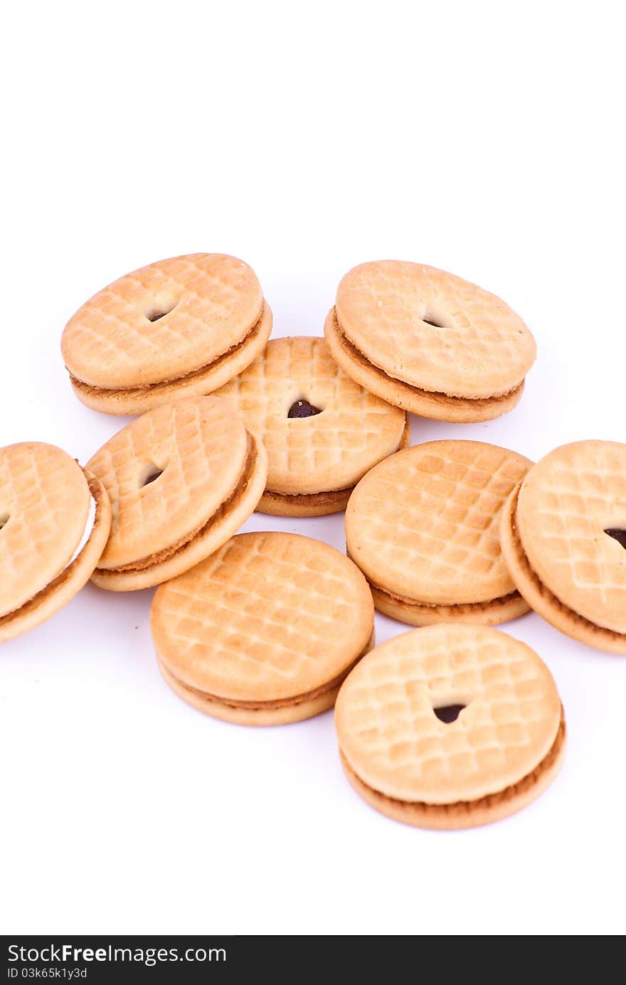 Cookies on white background