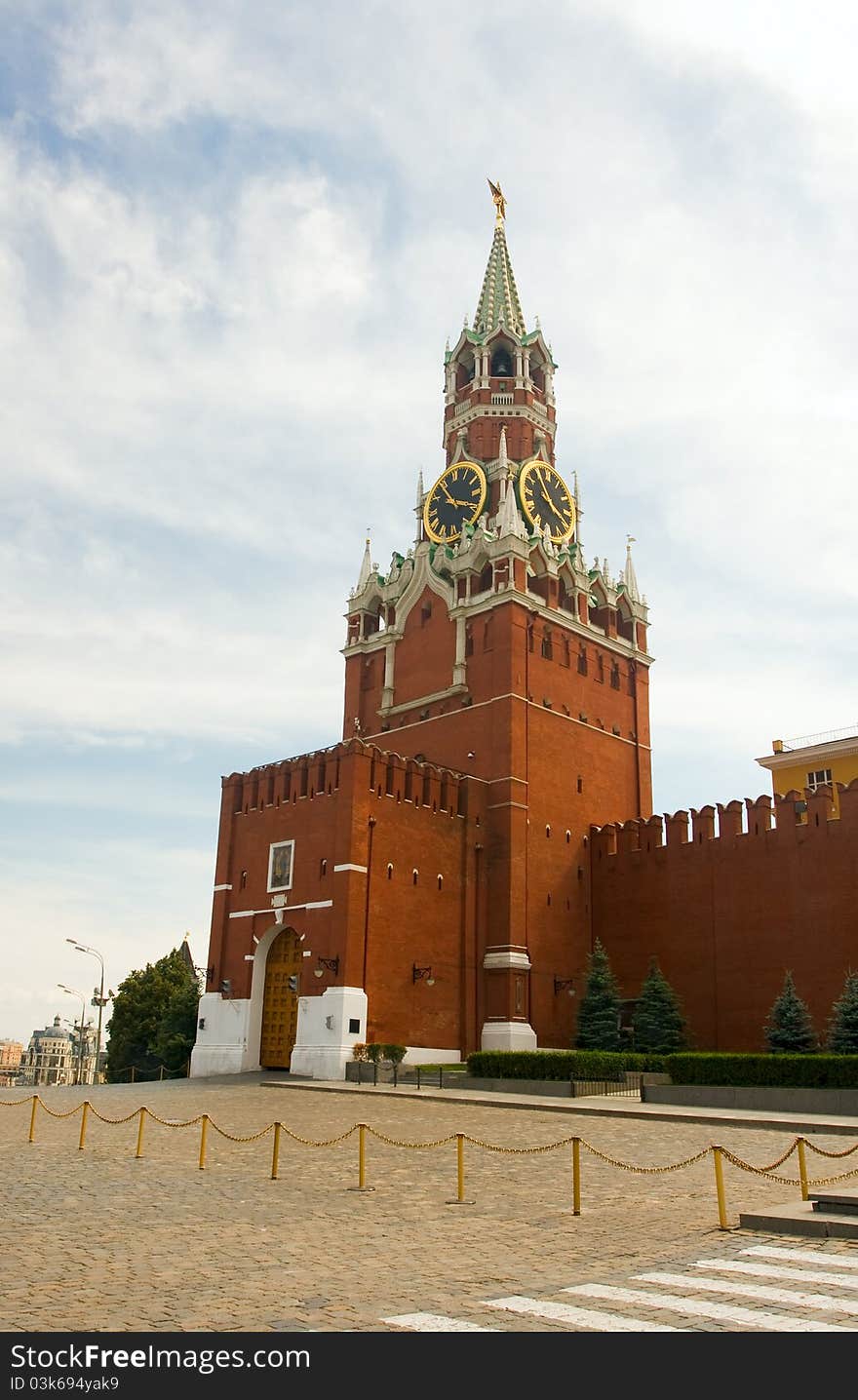 The Moscow Kremlin Spasskaya tower. The Moscow Kremlin Spasskaya tower