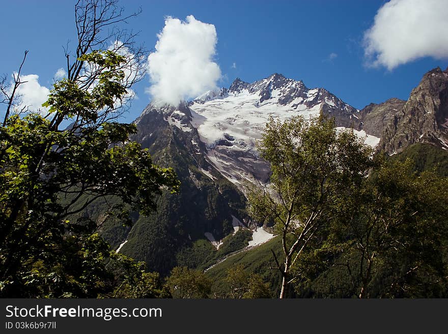 Image of Caucasus Mountains, summer. Image of Caucasus Mountains, summer