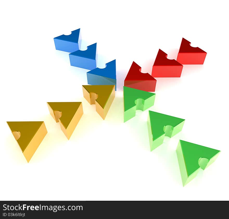 A Colorful 3d Rendered Teamwork Arrow Illustration. A Colorful 3d Rendered Teamwork Arrow Illustration