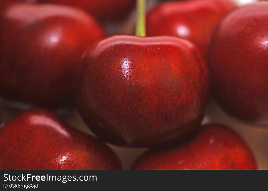 Background of freshly picked sweet cherries. Background of freshly picked sweet cherries.