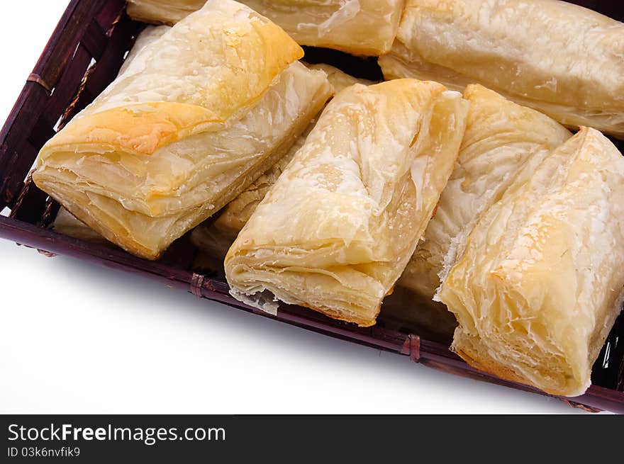 Puff pastry with potato and cabbage