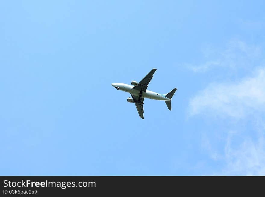 Airplane in the sky - Passenger Airliner / aircraft