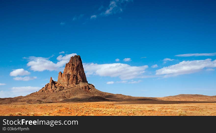 El Capitan Peak just north of Kayenta, Arizona in Monument Valley.